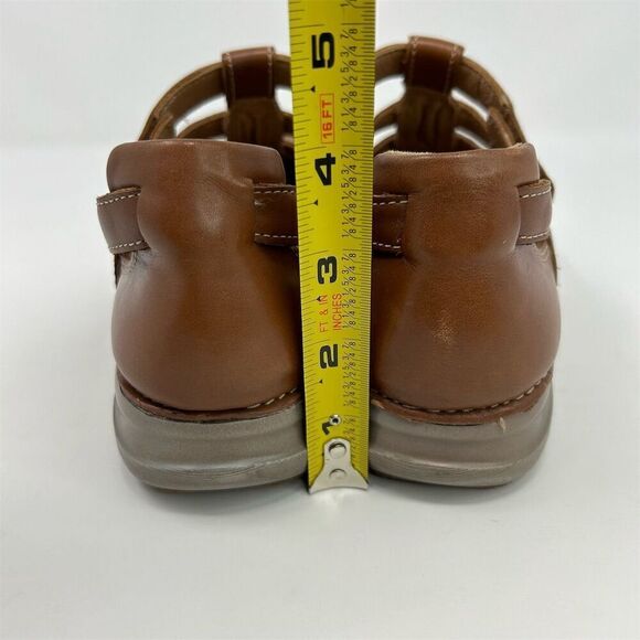 Clarks Unstructured Brown Leather Strappy Closed Toe Sandals Size 8.5 W Casual - Picture 8 of 12